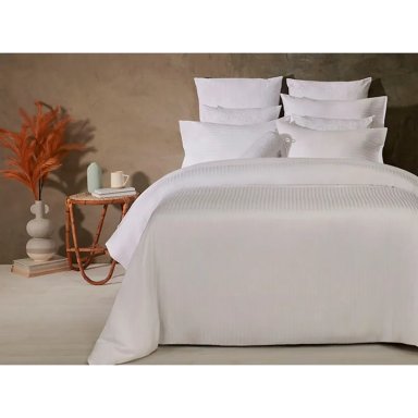 CUBREPLUMÓN RIPLEY HOME JACQUARD STRIPES 2 PLAZAS BLANCO - 2