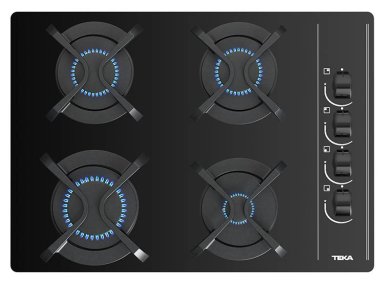 ENCIMERA GAS NATURAL TEKA 4 PLATOS GBC 64003 KBN - 1