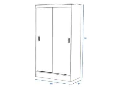 CLOSET CIC CABURGUA OLMO ALPINO BLANCO 2P - 4