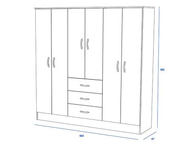 CLOSET CIC MAIPO BLANCO 6P 3C - 4