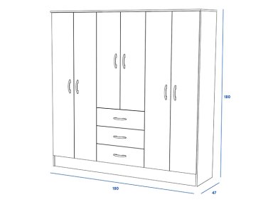 CLOSET CIC MAIPO OLMO BLANCO 6P 3C - 4