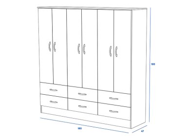 CLOSET CIC MAIPO OLMO BLANCO 6P 6C - 4