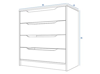 COMODA CIC OLMO BLANCO 4C - 4
