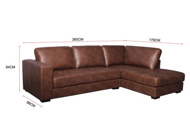 SOFÁ SECCIONAL DERECHO RIPLEY HOME MINI PIRLO 4 CUERPOS CAFÉ CHOCOLATE - 4