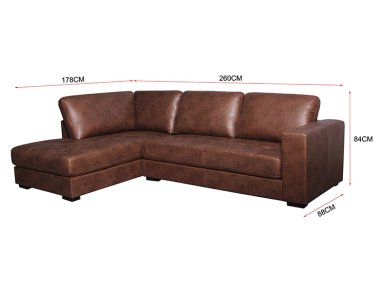 SOFÁ SECCIONAL DERECHO RIPLEY HOME MINI PIRLO 4 CUERPOS CAFÉ CHOCOLATE - 4