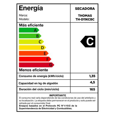 SECADORA DE ROPA BOMBA DE CALOR THOMAS TH-D11KCBC 11KG BLANCO - 8