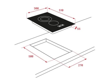 ENCIMERA ELÉCTRICA VITROCERÁMICA TEKA 2 PLATOS TZC 32320 BK TTC - 7