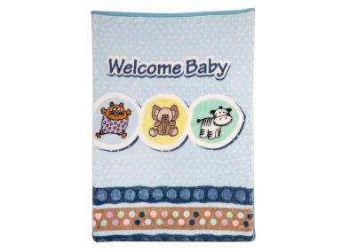 FRAZADA BEBESIT REVERSIBLE ANIMALITOS CELESTE ESTAMPADO - 1