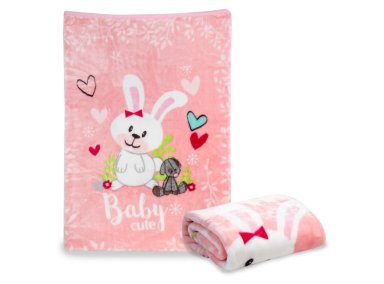 FRAZADA BEBESIT REVERSIBLE CONEJITO ROSA ESTAMPADO - 2