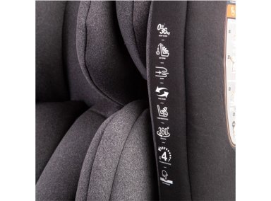 SILLA DE AUTO BEBESIT BEBE CONVERTIBLE SATURN 360 ISOFIX GRIS OSCURO - 8