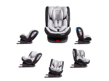 SILLA DE AUTO BEBE CONVERTIBLE SATURN 360 ISOFIX GRIS CLARO - 6