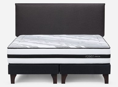 JUEGO DE DORMITORIO ROSEN CAMA EUROPEA DRIVEN 2 PLAZAS + RESPALDO CONNOR - 1