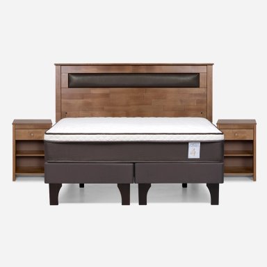 JUEGO DE DORMITORIO ROSEN CAMA EUROPEA NEW STYLE 4 PLUS BD 2 PLAZAS + SET FERRARA - 1
