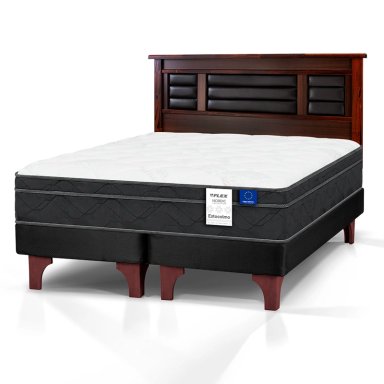JUEGO DE DORMITORIO FLEX CAMA EUROPEA ESTOCOLMO 2 PLAZAS + RESPALDO PALERMO - 1