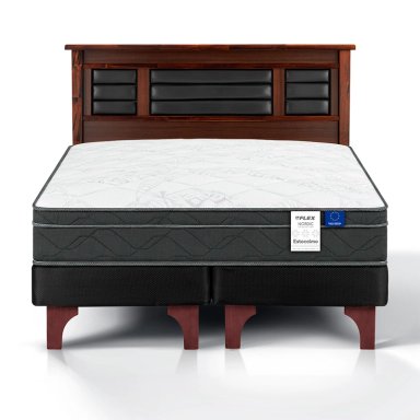 JUEGO DE DORMITORIO FLEX CAMA EUROPEA ESTOCOLMO 2 PLAZAS + RESPALDO PALERMO - 2