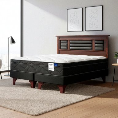 JUEGO DE DORMITORIO FLEX CAMA EUROPEA ESTOCOLMO 2 PLAZAS + RESPALDO PALERMO - 5