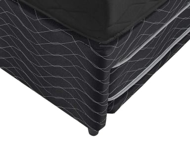 JUEGO DE DORMITORIO FLEX CAMA DIVAN THERADIC PLUS THERAPEDIC 1.5 PLAZAS NEGRO + RESPALDO ROYAL + VELADOR ROCK - 3