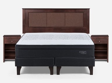 JUEGO DE DORMITORIO ROSEN CAMA EUROPEA TEMPO BD 2 PLAZAS + SET RACHEL - 1