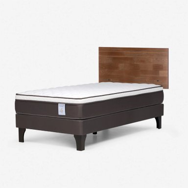JUEGO DE DORMITORIO ROSEN CAMA EUROPEA NEW STYLE 4 PLUS 1.5 PLAZAS + RESPALDO TABOR CAFE - 2