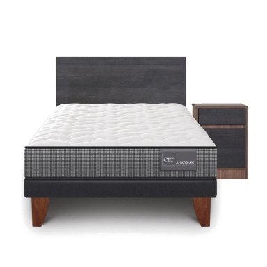 JUEGO DE DORMITORIO CIC CAMA EUROPEA ANATOMIC 1.5 PLAZAS + SET ESPRESSO - 1
