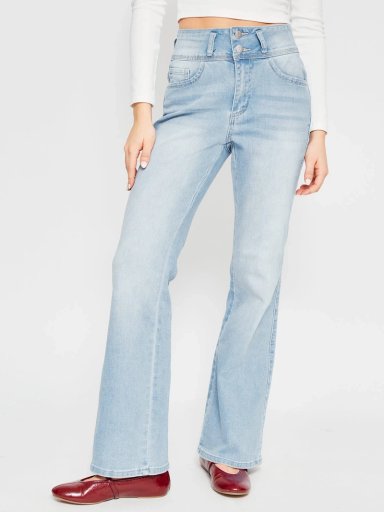 JEANS MUJER INDEX ALGODÓN FLARE PUSH UP TIRO ALTO - 2
