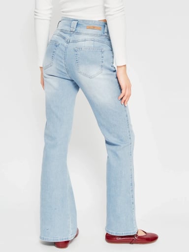 JEANS MUJER INDEX ALGODÓN FLARE PUSH UP TIRO ALTO - 3