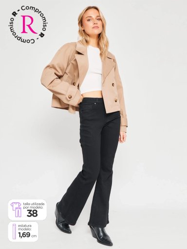 JEANS MUJER INDEX ALGODÓN FLARE TIRO MEDIO - 1