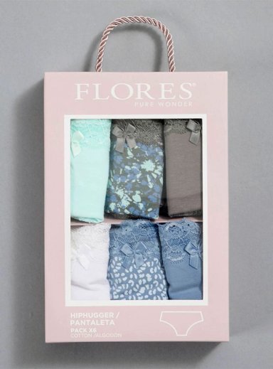 6 PACK CALZÓN MUJER FLORES 25253 - 2