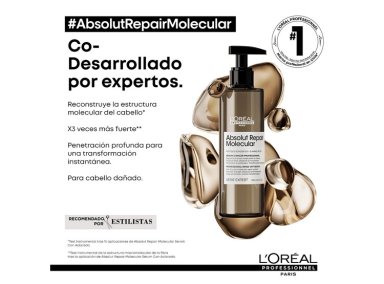 SERUM CAPILAR LORÉAL PROFESSIONNEL LÍQUIDO ACLARADO REPARACIÓN MOLECULAR PROFUNDA 250 ML - 6