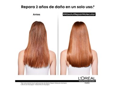 SHAMPOO L'ORÉAL PROFESSIONNEL SIN SULFATOS REPARACIÓN MOLECULAR PROFUNDA CABELLO DAÑADO ABSOLUT 300 ML - 3