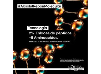 SHAMPOO L'ORÉAL PROFESSIONNEL SIN SULFATOS REPARACIÓN MOLECULAR PROFUNDA CABELLO DAÑADO ABSOLUT 300 ML - 4