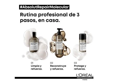 SHAMPOO L'ORÉAL PROFESSIONNEL SIN SULFATOS REPARACIÓN MOLECULAR PROFUNDA CABELLO DAÑADO ABSOLUT 300 ML - 5