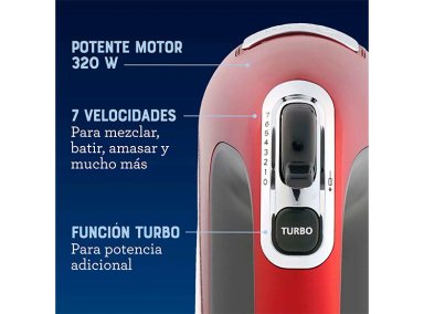 BATIDORA DE MANO OSTER FPSTHM360R-052 7 VELOCIDADES + FUNCIÓN TURBO - 3