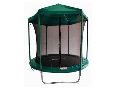 CAMA ELASTICA KIDSCOOL CON TECHO VERDE 243CM - 1