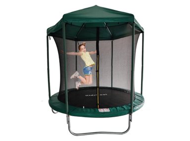 CAMA ELASTICA KIDSCOOL CON TECHO VERDE 243CM - 2