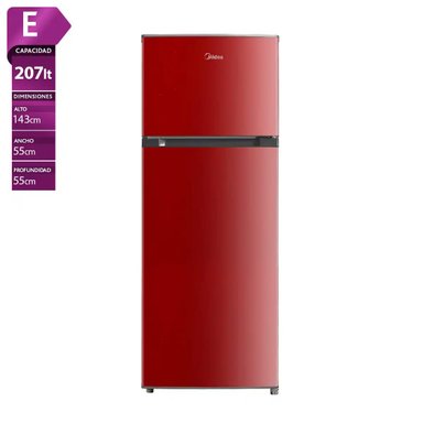 REFRIGERADOR TOP FREEZER MIDEA MDRT294FGE13 207L FRÍO DIRECTO ROJO - 1