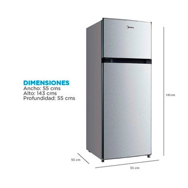 REFRIGERADOR TOP FREEZER MIDEA MDRT294FGE50 204L FRIO DIRECTO GRIS - 3