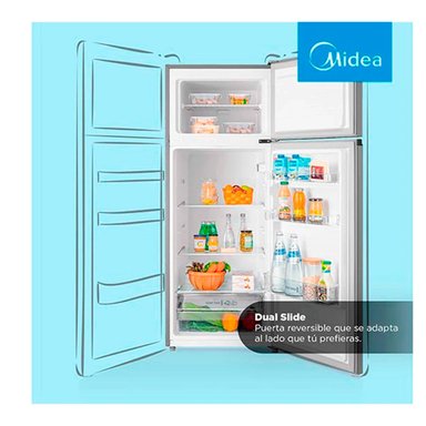 REFRIGERADOR TOP FREEZER MIDEA MDRT294FGE50 204L FRIO DIRECTO GRIS - 5