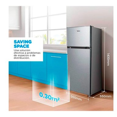 REFRIGERADOR TOP FREEZER MIDEA MDRT294FGE50 204L FRIO DIRECTO GRIS - 6