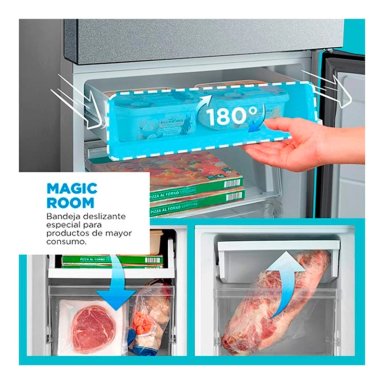 REFRIGERADOR BOTTOM FREEZER MIDEA BTM MDRB379FGF50 NO FROST 273L GRIS - 6