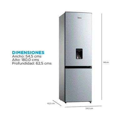 REFRIGERADOR BOTTOM FREEZER MIDEA MDRB380FGE50 270L NO FROST GRIS - 3