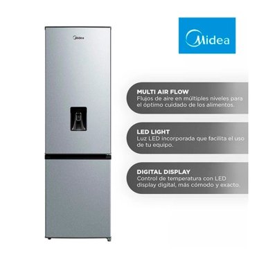 REFRIGERADOR BOTTOM FREEZER MIDEA MDRB380FGE50 270L NO FROST GRIS - 8