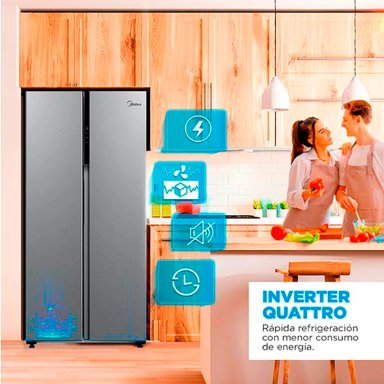 REFRIGERADOR SIDE BY SIDE MIDEA MDRS619FGE50 460L NO FROST GRIS - 6