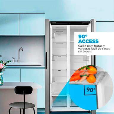 REFRIGERADOR SIDE BY SIDE MIDEA MDRS619FGE50 460L NO FROST GRIS - 7