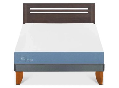JUEGO DE DORMITORIO CIC CAMA EUROPEA MUNICH EXCELLENCE BN 2 PLAZAS + RESPALDO GRIS - 1