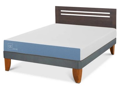 JUEGO DE DORMITORIO CIC CAMA EUROPEA MUNICH EXCELLENCE BN 2 PLAZAS + RESPALDO GRIS - 2