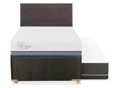 JUEGO DE DORMITORIO CIC CAMA DIVAN EXCELLENCE PLUS 1.5 PLAZAS NEGRO + RESPALDO VILLARRICA GRIS - 1