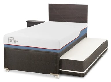 JUEGO DE DORMITORIO CIC CAMA DIVAN EXCELLENCE PLUS 1.5 PLAZAS NEGRO + SET VILLARRICA GRIS - 2