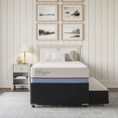 JUEGO DE DORMITORIO CIC CAMA DIVAN EXCELLENCE PLUS 1.5 PLAZAS NEGRO + SET VILLARRICA GRIS - 8