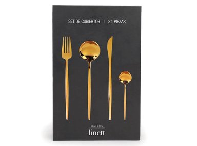 SET CUBIERTOS MAISON LINETT DORADO 24 PIEZAS - 3